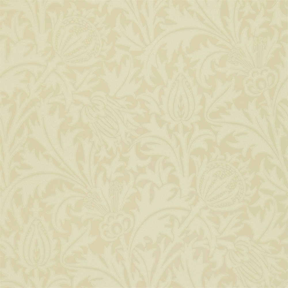 Thistle Wallpaper 210485 by Morris & Co in Ivory White